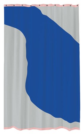 Mette Ditmer Shower Curtain Light Grey / Cobalt, Tøj & Bolig, Badeværelsestilbehør, Badeforhæng