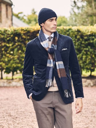 John Henric Men's Blauer Winterschal Size Onesize