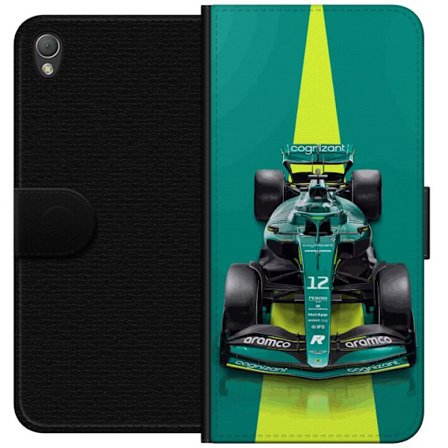 Yhteensopiva Lompakkokotelo Sony Sony Xperia Z3 Aston Martinin Formula 1 -auto vihreässä kilpailumuotoilussa, jossa on moderni studiosentuntma