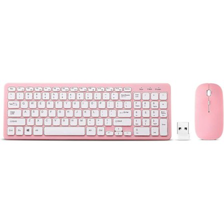 Trådlöst tangentbord och mus-set Kompakt tyst trådlöst tangentbord och mus-set