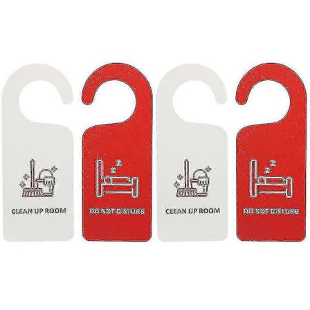 4 stk. Rydd opp rom-skilt, Ikke forstyrr-skilt, Dobbeltsidig dørhenger-skilt for hotell-yvan