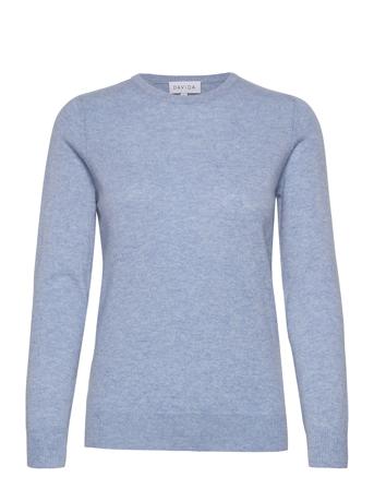Basic O-Neck Sweater Villapaita Sininen Davida Cashmere