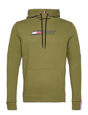 Logo Fleece Hoody Green Tommy Sport