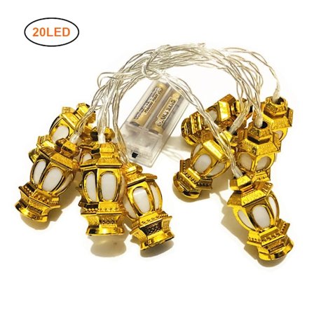 LED Muslimsk Ramadan Lyskæde Eid Lanterne Fe Lampe