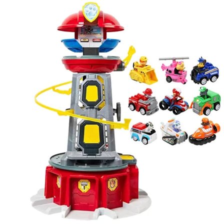 Paw Patrol Tårn Stor Størrelse Pat Patrol Canina Lookout Model Legetøjssæt Hunde Køretøjer Actionfigur til Drenge Børn, ta