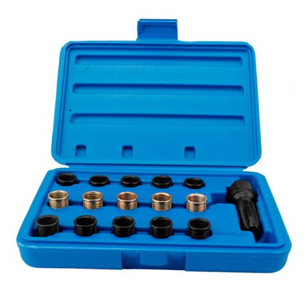 16 stk. Tændrørsgevind Reparationsværktøj Genoptrådning Kit