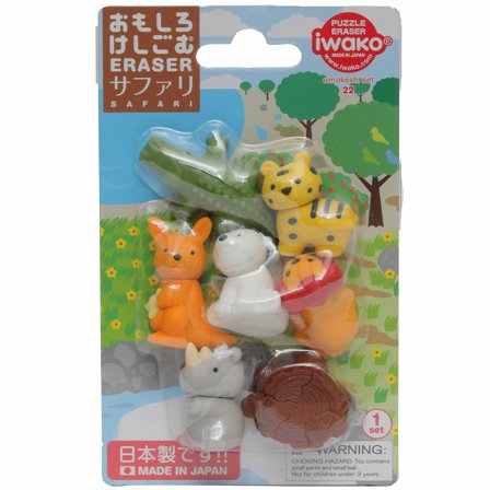 Iwako Puzzle Viskelæder Safari