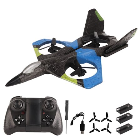 HD-drönare RC-plan med lampor, drönare för flygfotografering, bra presentleksak för pojkar och flickor, blå, 3 batterier