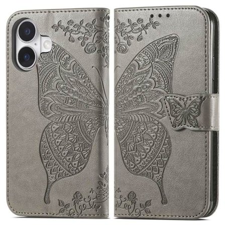iPhone 16 Skal Fjärilstryck Grå