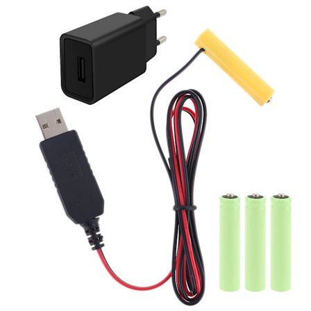 LR03 AAA-batterieliminator EU-kontakt Power Byt 1 till 4st AAA-batteri för elektrisk leksakslampa klocka