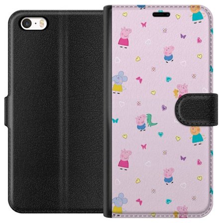 Yhteensopiva Lompakkokotelo Apple iPhone 5s Äiti Porsas vauvan rakastava Peppa Pig -kuvitus pehmeissä väreissä lapsiaiheisiin