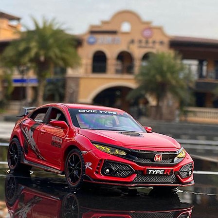 1:32 Honda Civic Type-r Metalliauto pienoismalli Diecast & Leluauton Metalliurheiluauto pienoismalli Ääni ja valo Keräily Lasten lelulahja