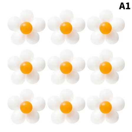 54+9+1 st Daisy Sunflower Latex ballong Festdekorationer Multicolor