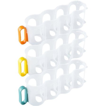 3 stk. Køleskab Dåse Opbevaringsholdere Fire-slots Dåse Organizer Hjem Dåseholdere