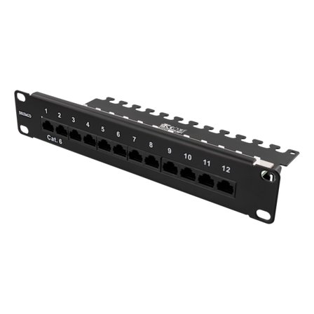 10" patch panel, 12xRJ45, Cat6, 1U, Krone LSA, unshielded