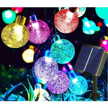 Solcelledrevne lyskæder til udendørs brug med USB-stik, 50 LED 7M 8 tilstande, farverige udendørs solcelledrevne lyskæder IP65 vejrbestandige til have