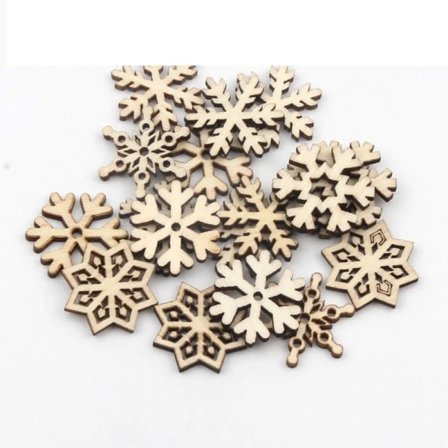 Naturlig tre utklippsbok 22 mm snøfnugg mønster hjem jul pynt klistremerker