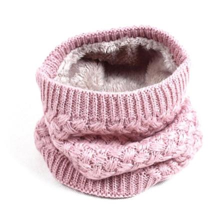 Ullhalsduk för utomhusbruk, mångsidig plyschhalsduk, enfärgad pullover, tjock varm halsduk, rosa