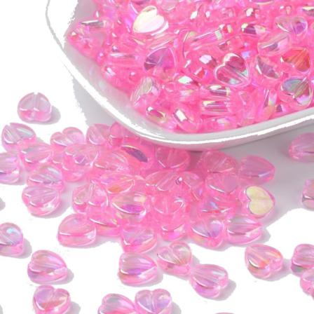 Pärlor Akryl Hjärtan Rosa Glans 150 St