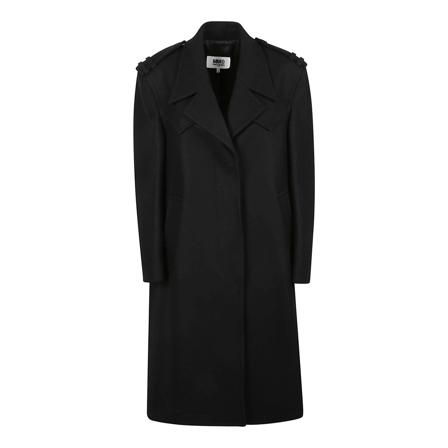 MM6 Maison Margiela, Coat Czarny, Kobieta, Rozmiar: XS
