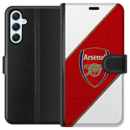 Kompatibelt Plånboksfodral till Samsung Samsung Galaxy A34 Moschino Toy teddybjörn med enkel tecknad design, brun björn med vit tröja och tydlig l