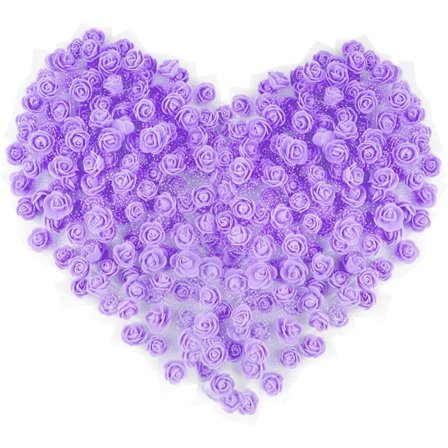 (Lilla - 2,5 cm) 200 Kunstige Rosenknopper PE Skum Kunstige Blomster