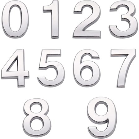 Husnummerdekaler för brevlåda, dörrnummer 0-9, lägenhetsnummer, 7 cm