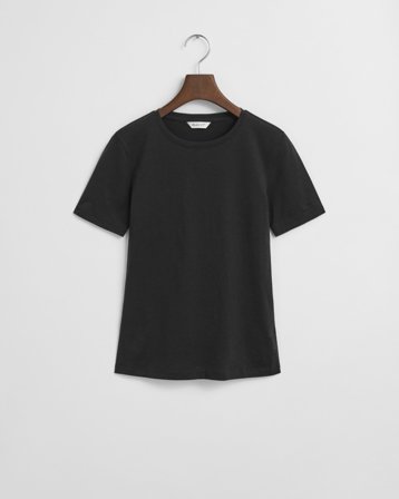 GANT Damen Leichtes T-Shirt aus Baumwolle (XXL) Schwarz