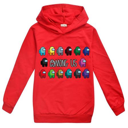 Among Us Impostor Kids Hettegenser Hettegenser Sweatshirt Topper Red 9-10 Years