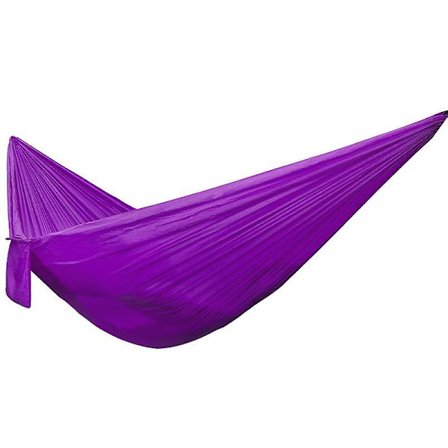 Vildmarkshängmatta, lätt, 1 person bärbar hängmatta för camping, vandring, backpacking, resor, semester, utomhus inomhus (lila)