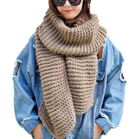 Unisex Parfylt Ullstrikket Tykk Uendelig Sirkelskjerf for Par - Julegave