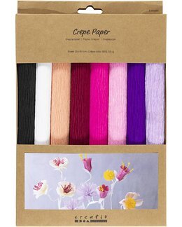 Kräppapper 8-pack Rosa/lila multi - Creativ Company