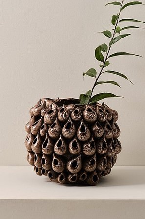 Jotex - Vase Höhe 31 Cm Schokobraun - BLOWFISH - Kaufe Vasen bei Jotex