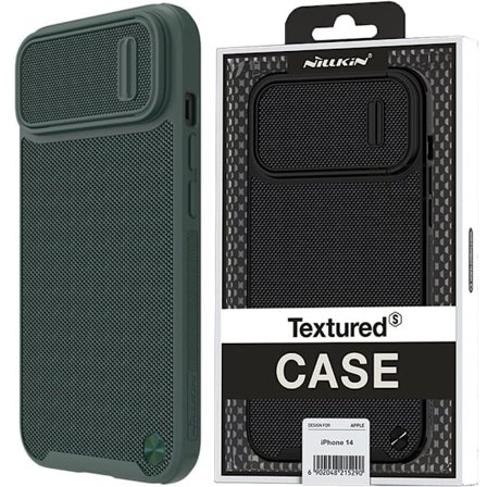 Nillkin Textured S Case iPhone 14 Pro Max pansret deksel med kameradeksel mørkegrønn