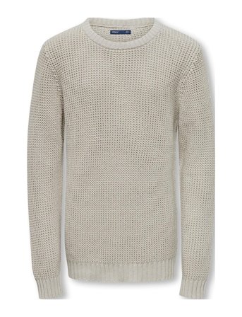 Kobjacob L/S Crew Neck Knt Cream Kids Only