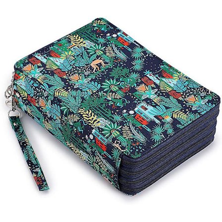 Case-200-fack Pennhållare Case Stor kapacitet pennfodral med handtag med praktiskt case