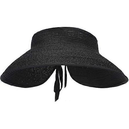 Store Strand Solhatte til Kvinder, Foldbar Bredskygget Hat til Damer, Visir Kasket Spand med Sløjfe