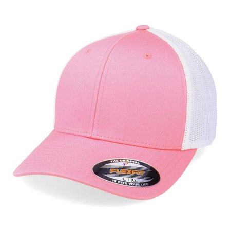 Flexfit - Rosa trucker Keps - 2-Tone Mesh Pink/White Trucker Flexfit @ Hatstore