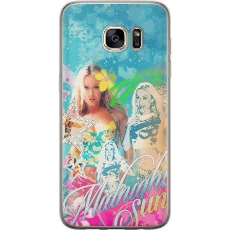 Yhteensopiva Puhelinkuori Samsung Galaxy S7 edge Seikkailumaailma Steve, Creeper ja eläimillä värikkäässä palikkagrafiikassa