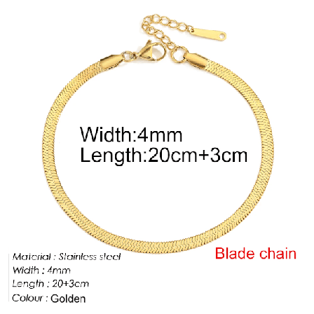 Figaro Kedja Anklets För Kvinnor Lång Armband 20 4Cm Förlänga Kedjor Trendy Smycken Rostfritt Stål Anklet O Odm Smycken YL33322D0W0