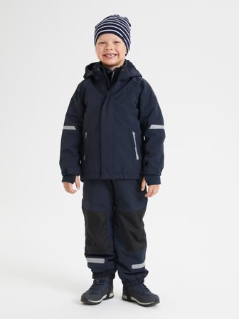 Yksivärinen Stormy-kuoritakki vedenpitävä Polarn O. Pyret 86 lastenvaatteet blue
