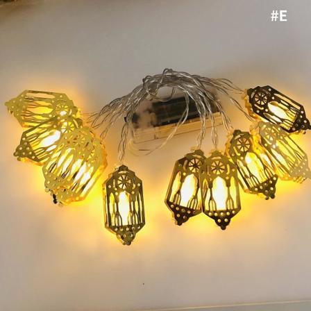 10 LED Måne Stjerne Slot LED Lyskæde Eid Mubarak Ramadan Dekoration Til Hjem Hajj Ramadan Kareem Eid Al Adha Eid Lanterne Gave Type E
