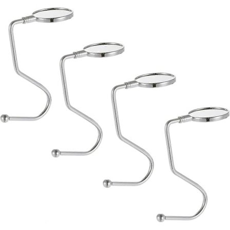 4-pack Metalliska Julstrumpehållare med Säker Hängkrok för Julgran, Spis, Julfest (Silver)