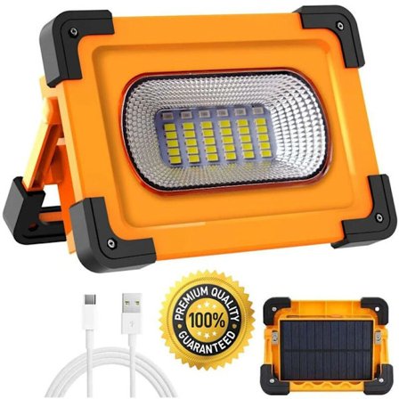 NY LED-byggeplads projektør batteri, bærbar sol LED arbejdslys værkstedslampe projektør (kan bruges som en mobil strømforsyning)