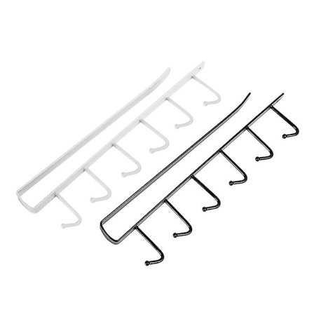 2 stk. opbevaringskroge til kopper, vinglas, køkkenredskaber, bælter og tørklæde, ophængningskrog under skabet uden boring