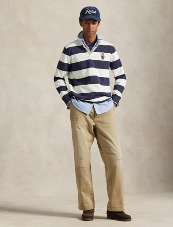 Polo Ralph Lauren Classic Fit Polo Bear Rugby Shirt - Navy - XXL