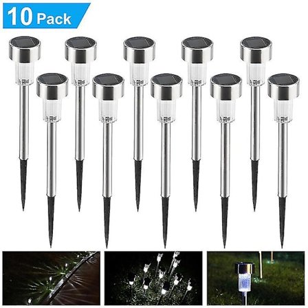 Utomhus LED-gräsmattor Lampor Vit 10 st