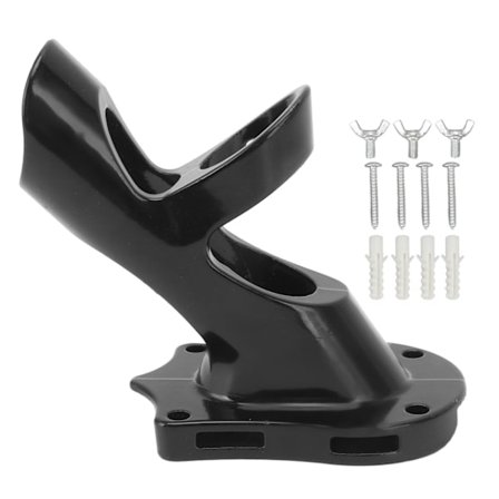 Flagbeslag Justerbar 45 Grader Aluminiumlegering Stærk Rustfri 3 Huller Flagstangsholder Beslag Sort