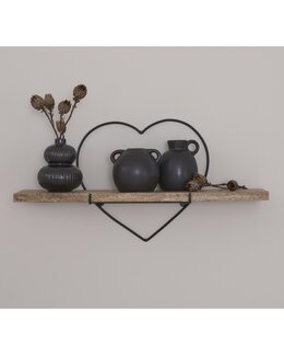 Hylla trä/metall Svart - Linea