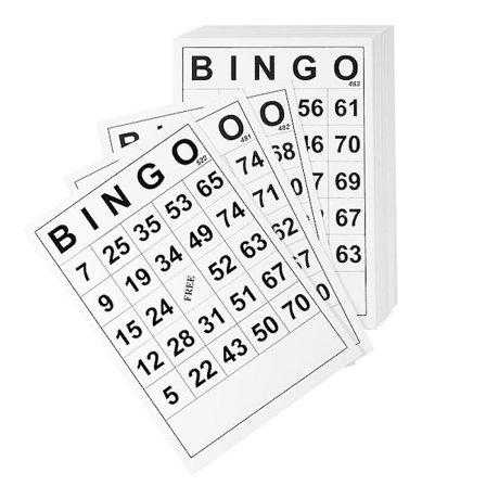 Bingo-kortti Bingo-pelikortit, joissa on ainutlaatuiset numerot Perhebingo-pelin lisävarusteet hauskaan älylliseen kehitykseen (valkoinen)